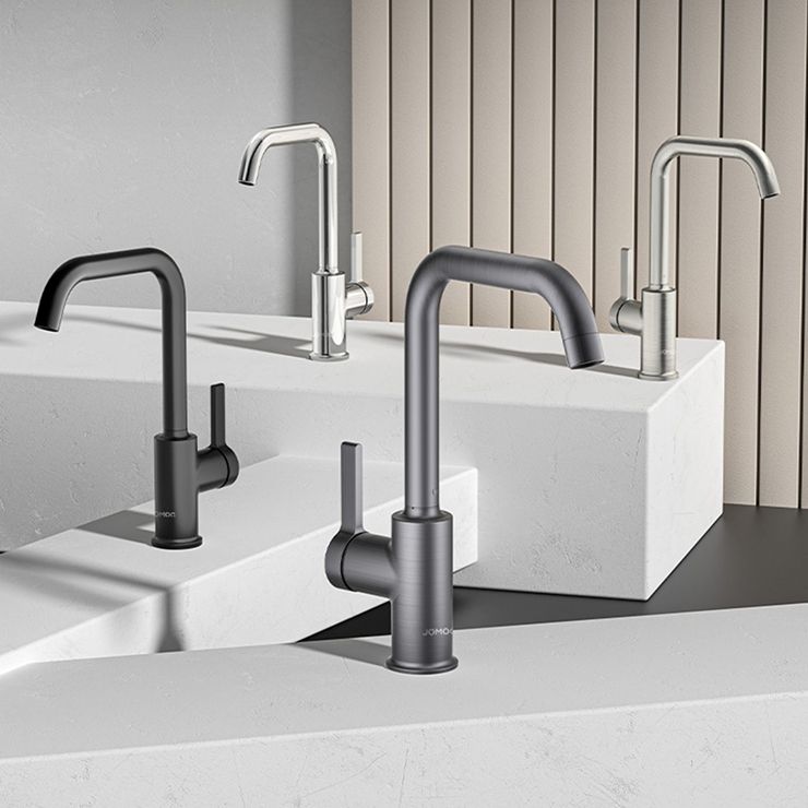 Modern Style Bar Faucet Stainless Steel Gooseneck Lever Handle Bar Faucet