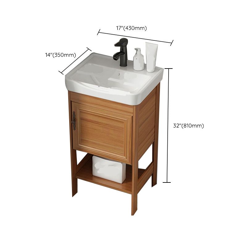 Contemporary Vanity Sink Wooden Mirror Cabinet Bathroom Space Saver Vanity