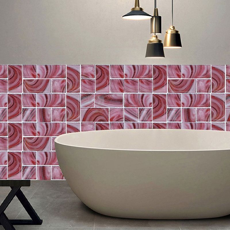 Whirl Pattern Marble Wallpapers Contemporary Smooth Adhesive Wall Art in Purple-Pink