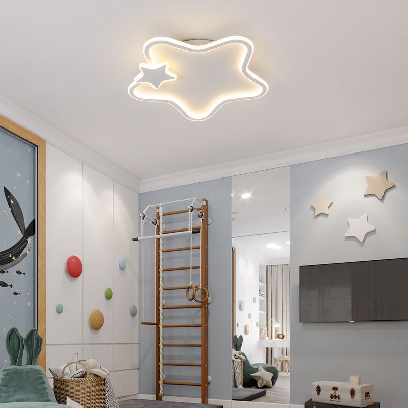 LED White Ceiling Light Modern Star Flush Mount Lighting for Home