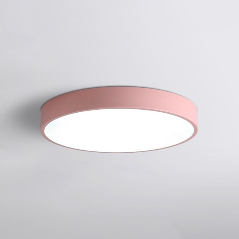 Nordic Macaroon Round Shade 1-Light Flush Mount Acrylic Flush Mount Light