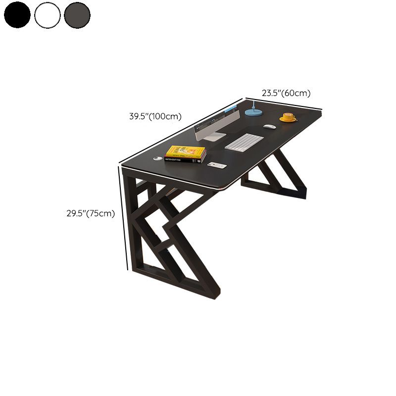 Industrial Office Desk Rectangular Writing Desk with Metal Legs