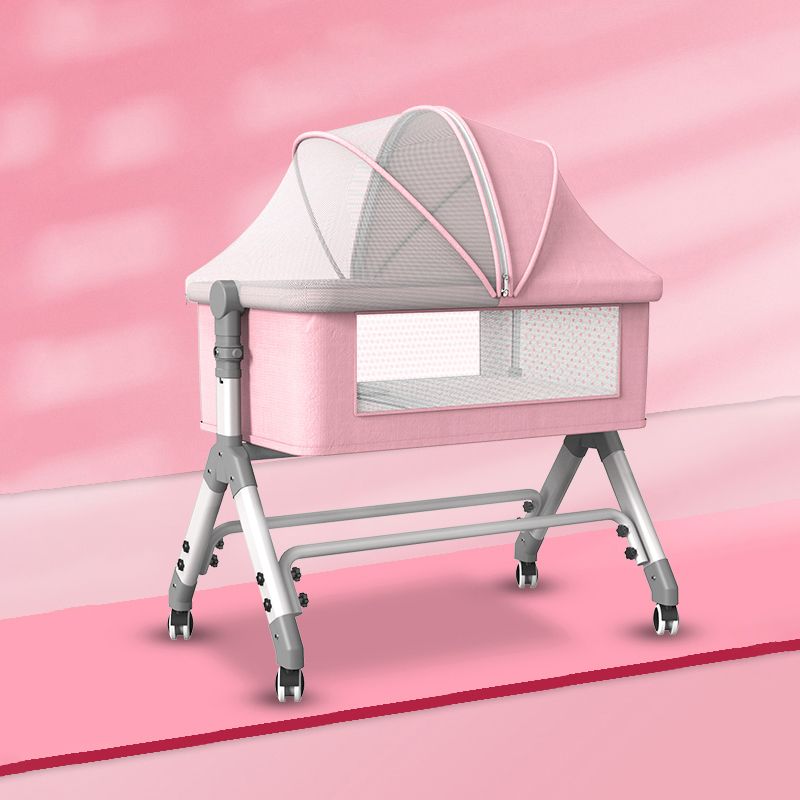 Baby Height Adjustable Bassinet Portable Crib Cradle with Washable Mattress