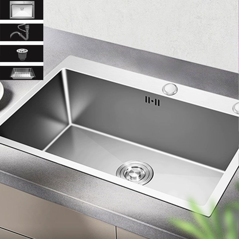 Contemporary Style Kitchen Sink Stainless Steel Kitchen Sink with Drain Strainer Kit