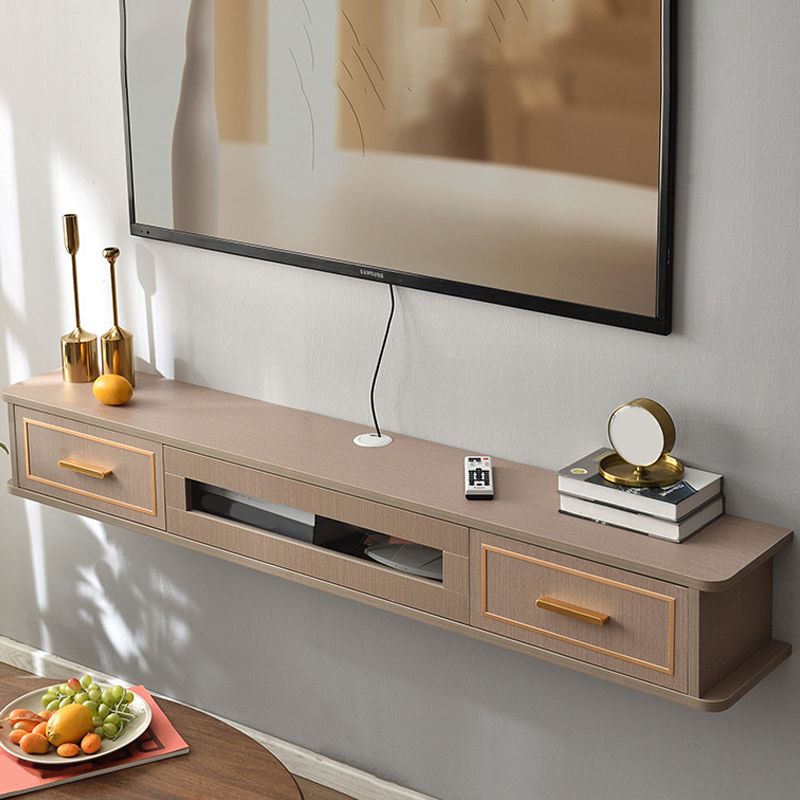 Modern Wood TV Stand Console Floating TV Media Stand with Drawers for Living Room