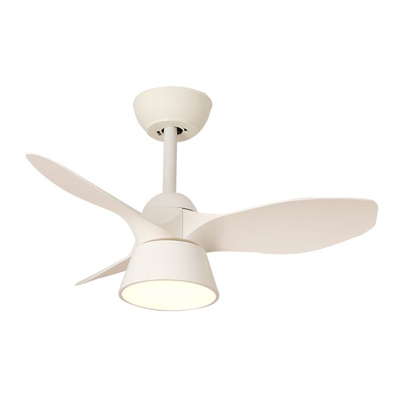 Minimalist LED Fan Light Fixture in Black / White Metal and Plastic Ceiling Fan