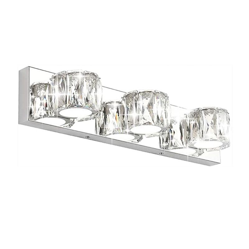 3/4/5/6-Light Chrome Modern Bathroom Vanity Light LED Metal Bath Bar