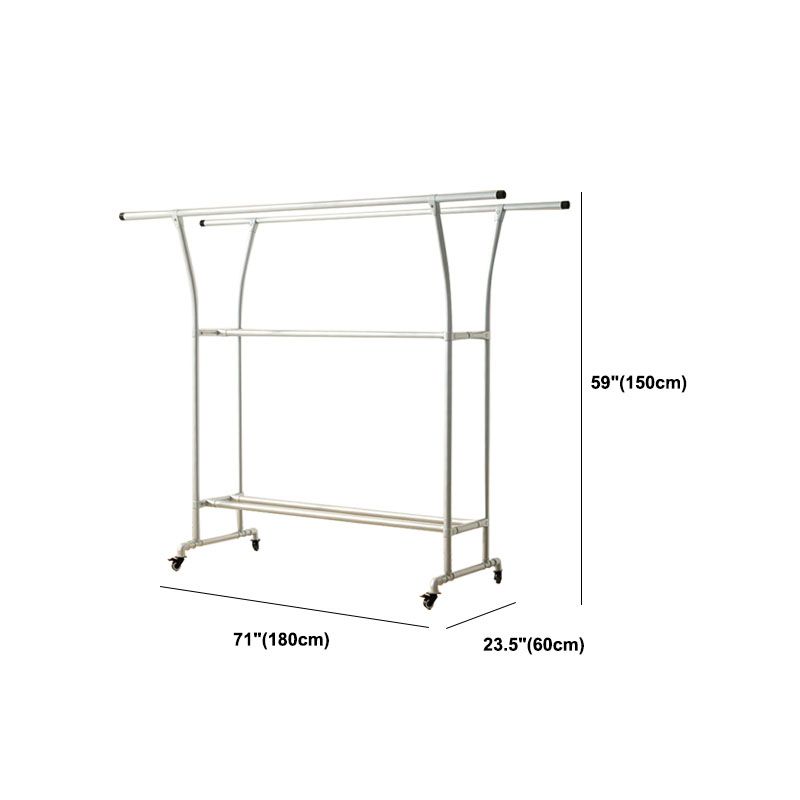 Modern Hall Stand Metal Framed with 3 Hanging Rails and Storage Shelving Entryway Kit