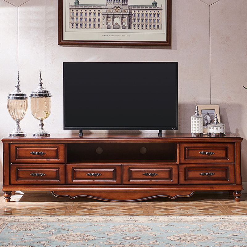 Wooden TV Cabinet Traditional Style Home Living Room TV Stand Console with Drawers