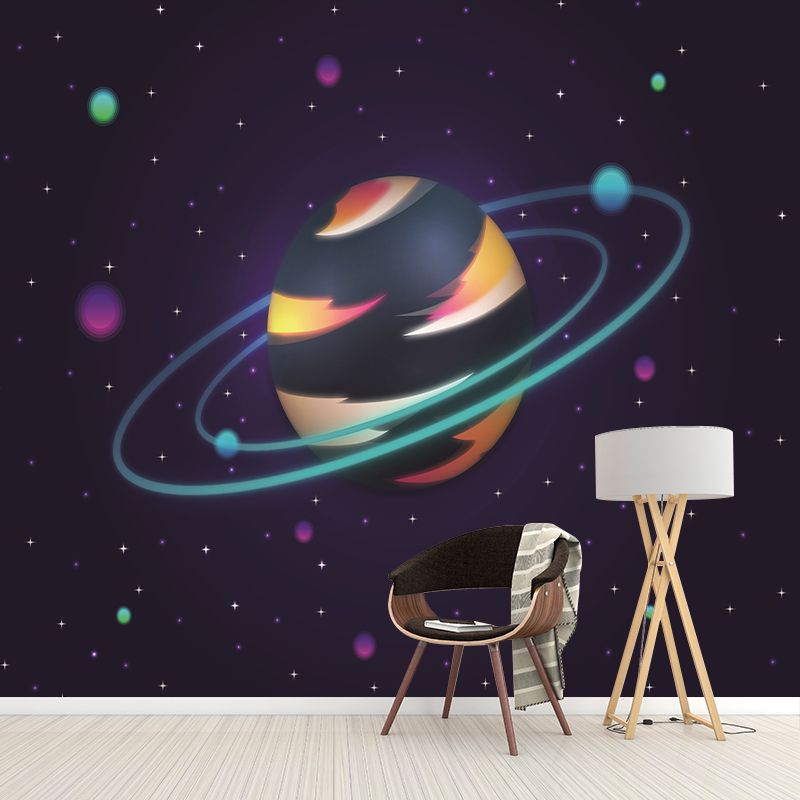 Modern Cosmic Planet Removable Wall Mural for Children's Bedroom, Water Resistant