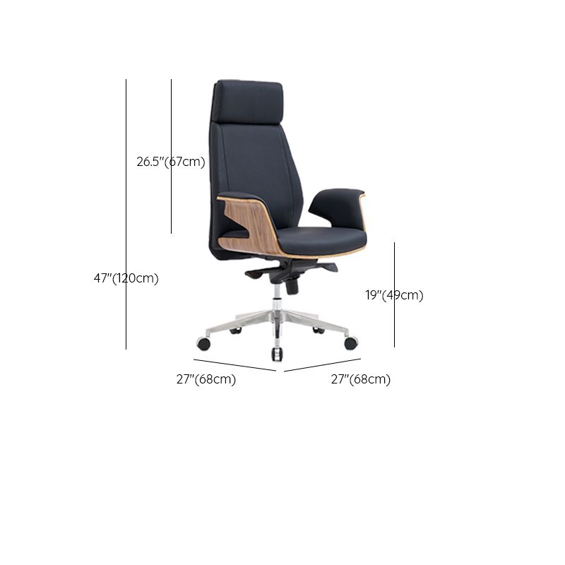 Modern Armless Office Chair Leather Adjustable Seat Height Desk Chair with Wheels