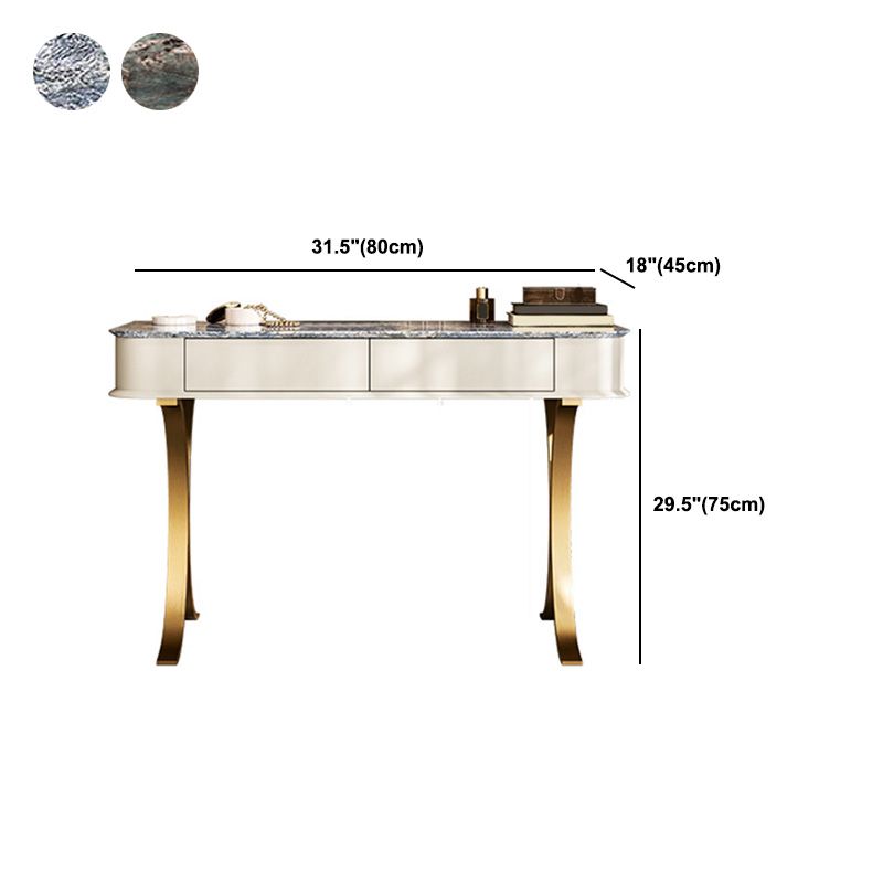 Bedroom Make-up Vanity 31.5"/35.4"/39.4" Wide, Green/Blue Stone Top Dresser