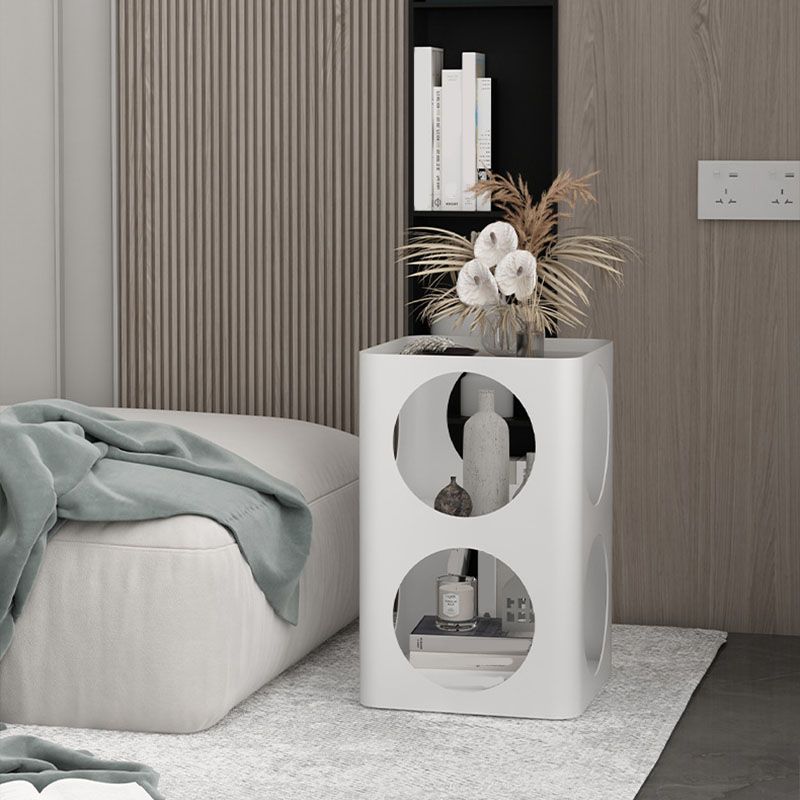 Modern Open Storage Bedside Cabinet Metal Night Table for Bedroom