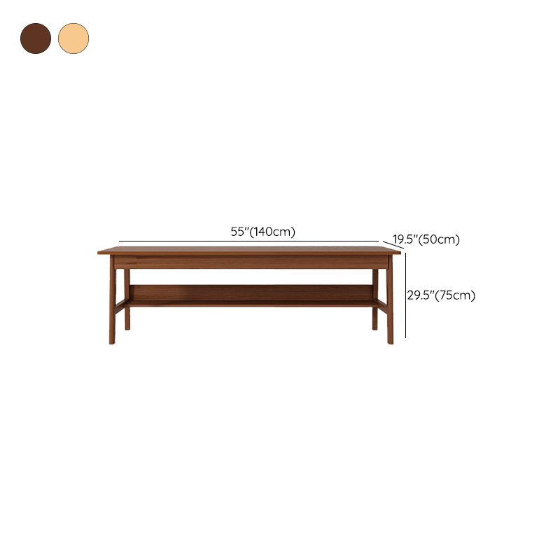 Contemporary Engineered Wood Writing Desk H-Shape Office Desk with Wood Legs