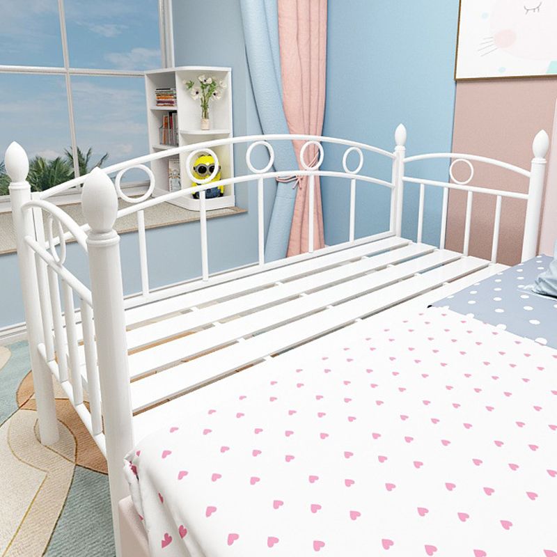 Contemporary Metal Standard Kids Bed Headboard Bed with Guardrail