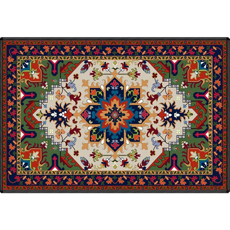 Victorian Medallion Pattern Rug Olden Moroccan Area Carpet Anti-Slip Backing Carpet for Living Room