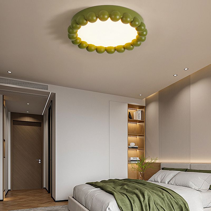 Contemporary Round Ceiling Flush Metal and Acrylic Flush Mount