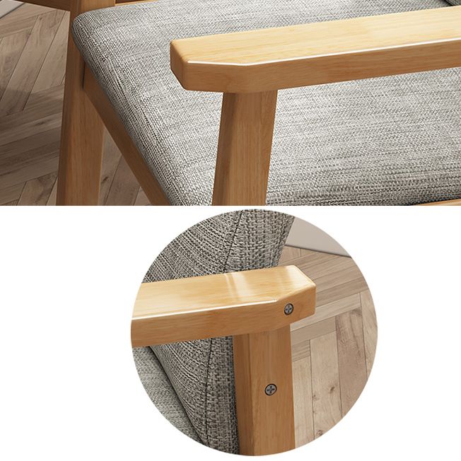 Contemporary Wood Squar Dining Chair Fabric Dining Side Chair for Kitchen