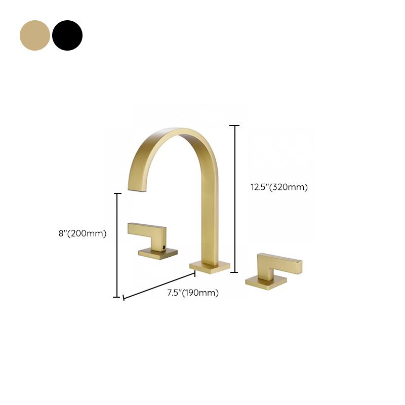 Modern Double Handle Sink Faucet with Water Inlet Pipe Bathroom Brass Sink Faucet