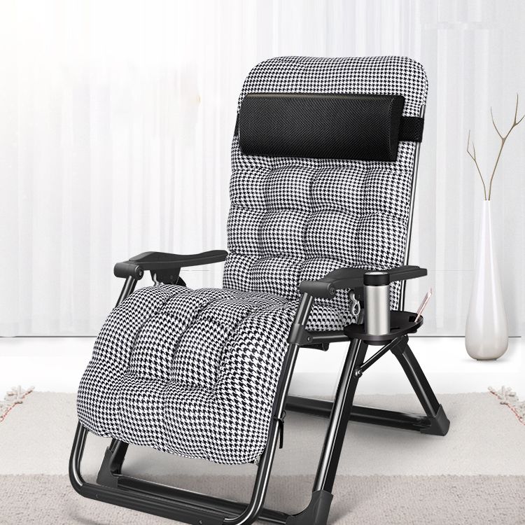 Metal Base Contemporary Recliner Chair with Cup Holders Indoor Chairs