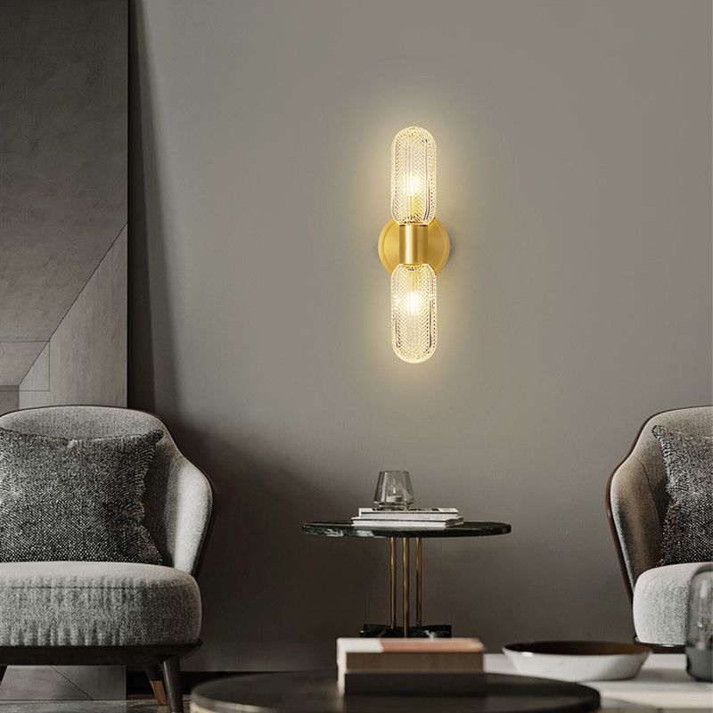 2-Light Unique Shape Wall Mounted Light Modern Sconce Light Fixture for Washroom