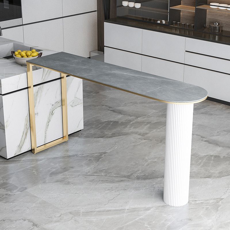 Stone Bar Dining Table Contemporary Bar Table with Sled Base