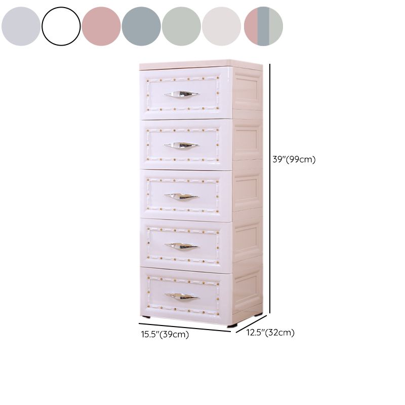 Modern Kids Dressers Plastic Vertical Nursery Dresser with Drawers for Home