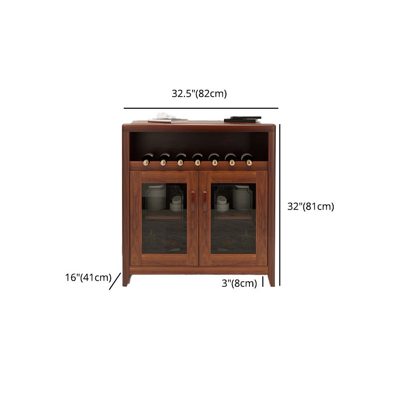 Modern Sideboard in Brown Solid Wood DIning Sideboard with Doors