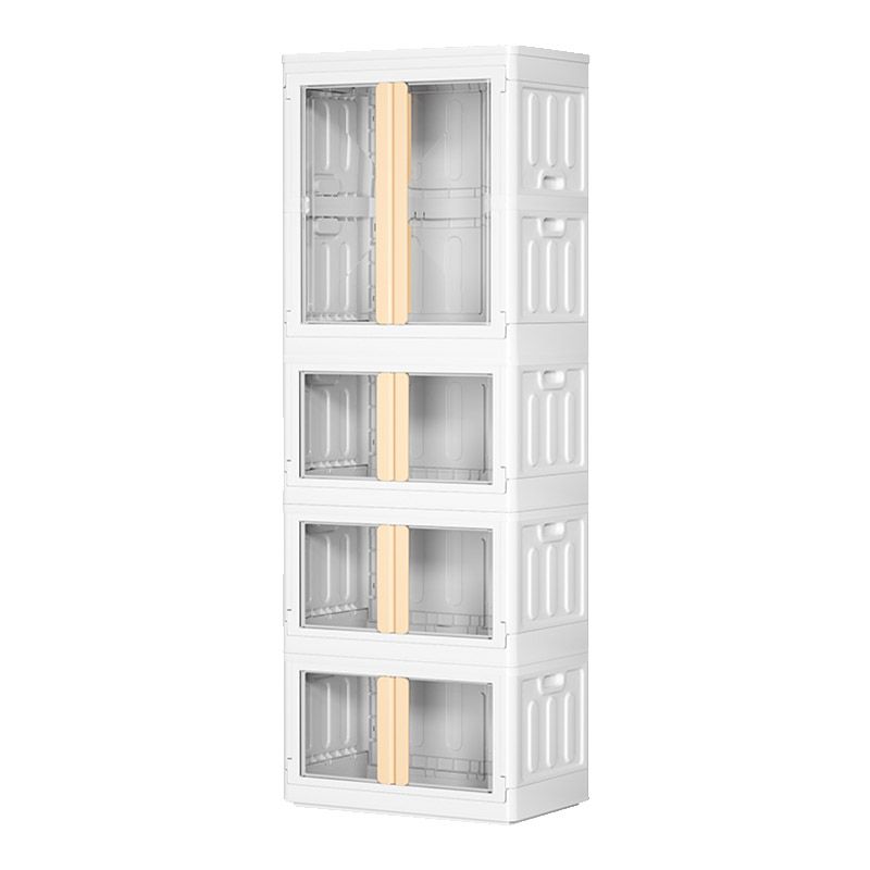 Modern Style Plastic Kids Closet Bedroom Youth Armoire with Garment Rod