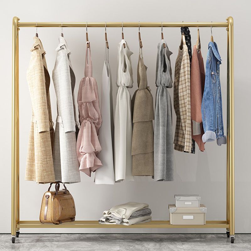 Modern Style Coat Rack Metallic Free Standing Coat Rack With Storage Shelving