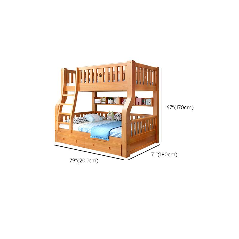 Scandinavian Solid Wood Slat No Theme Storage Natural Bunk Bed