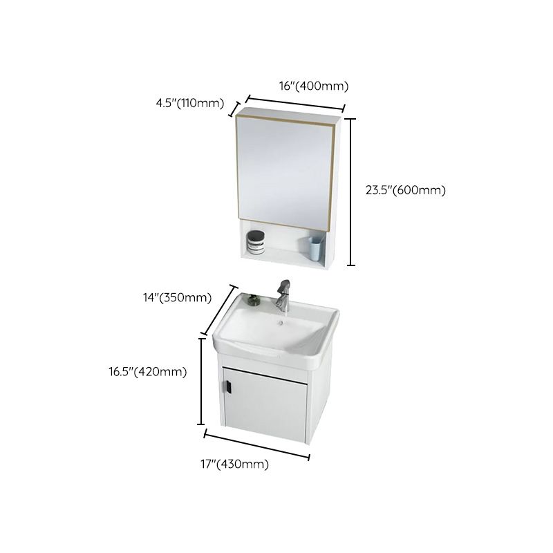 Wall-mounted Bathroom Vanity Modern Single-Sink Space Saver Vanity