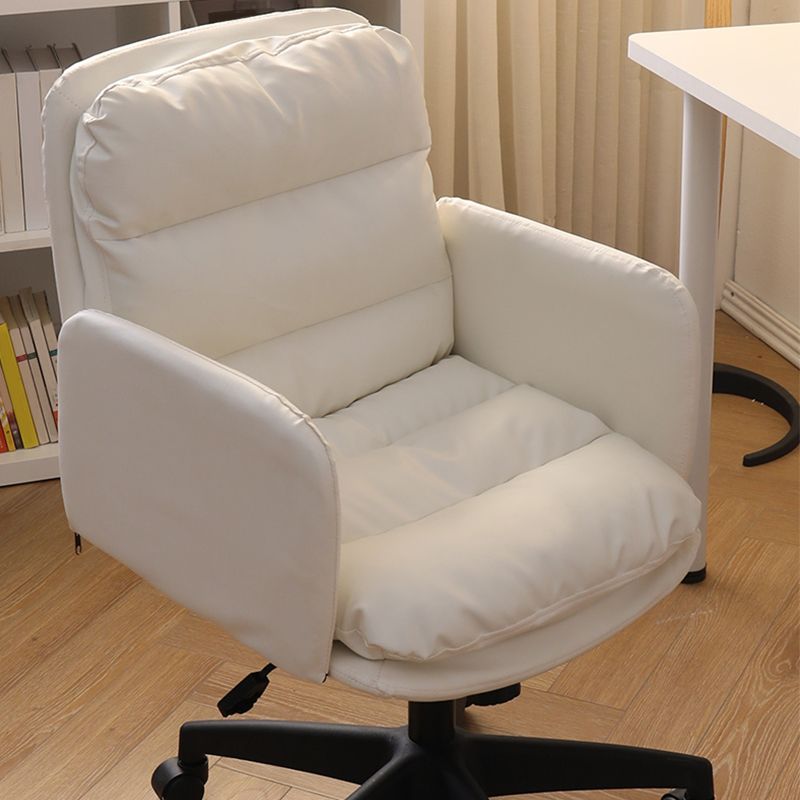 Modern Office Chair Armless Leather Adjustable Seat Height Swivel Chair with Wheels