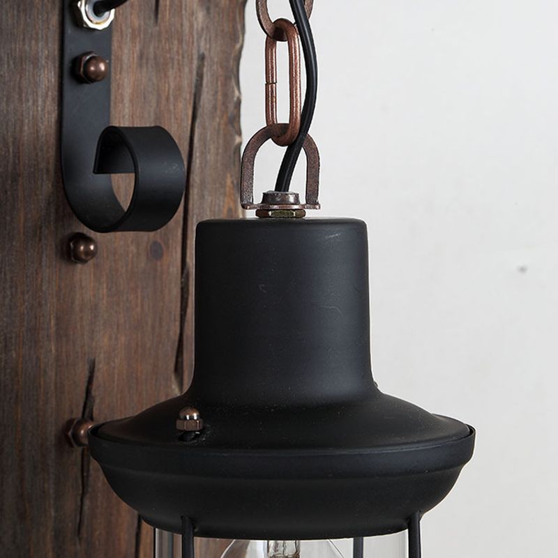 Nautical Style Solid Wood Chandelier Kerosene Lamp Styling Retro Hanging Light with 19.6" Adjustable Suspension Chain