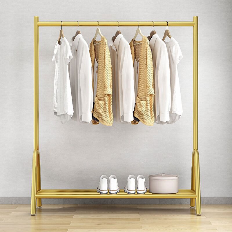 Contemporary Style Coat Hanger Metal 2 Legs Base Coat Rack for Living Room