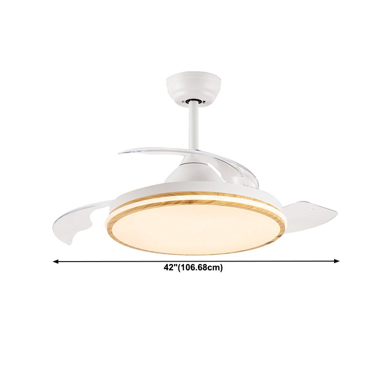 Matte White LED Fan Light Fixture Modern Ceiling Fan with 3 Blades