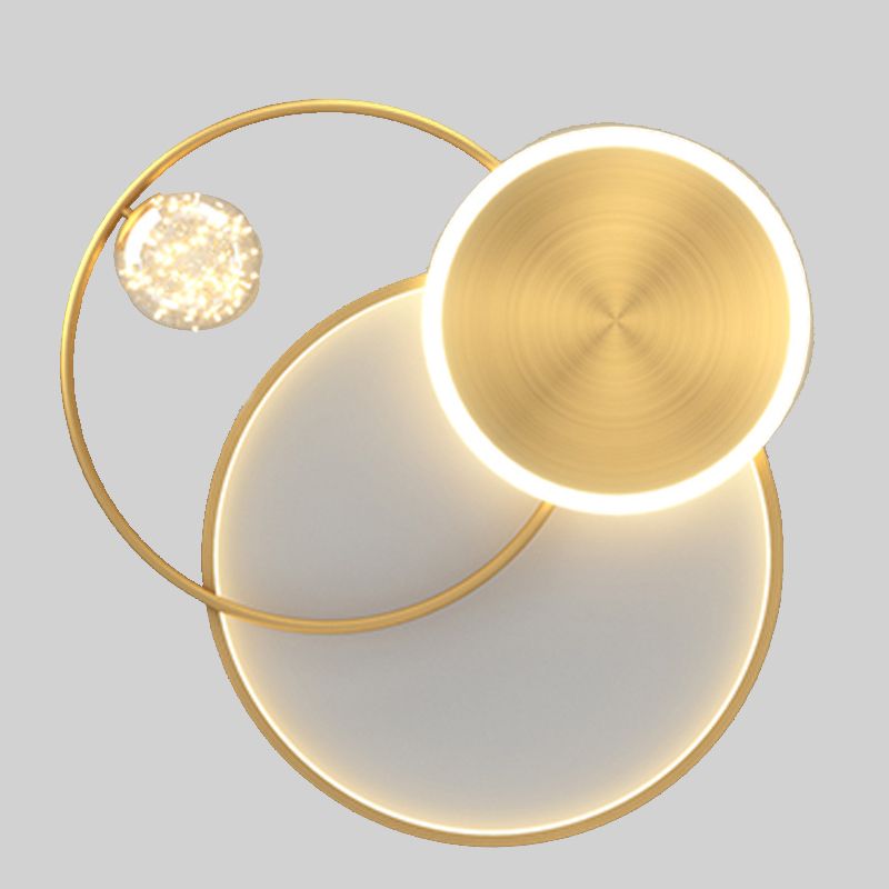 Gold 3-Light Ceiling Light Acrylic Circular Flush Mount for Bedroom