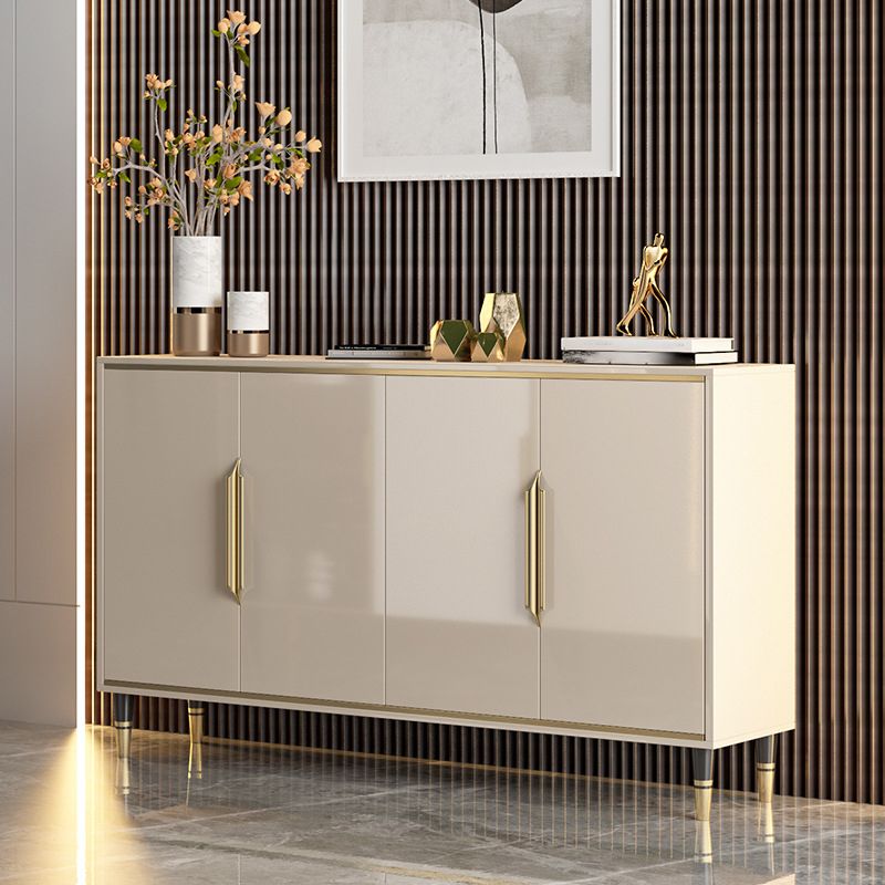 Glam Style Sideboard Beige Side Board with Door for Living Room