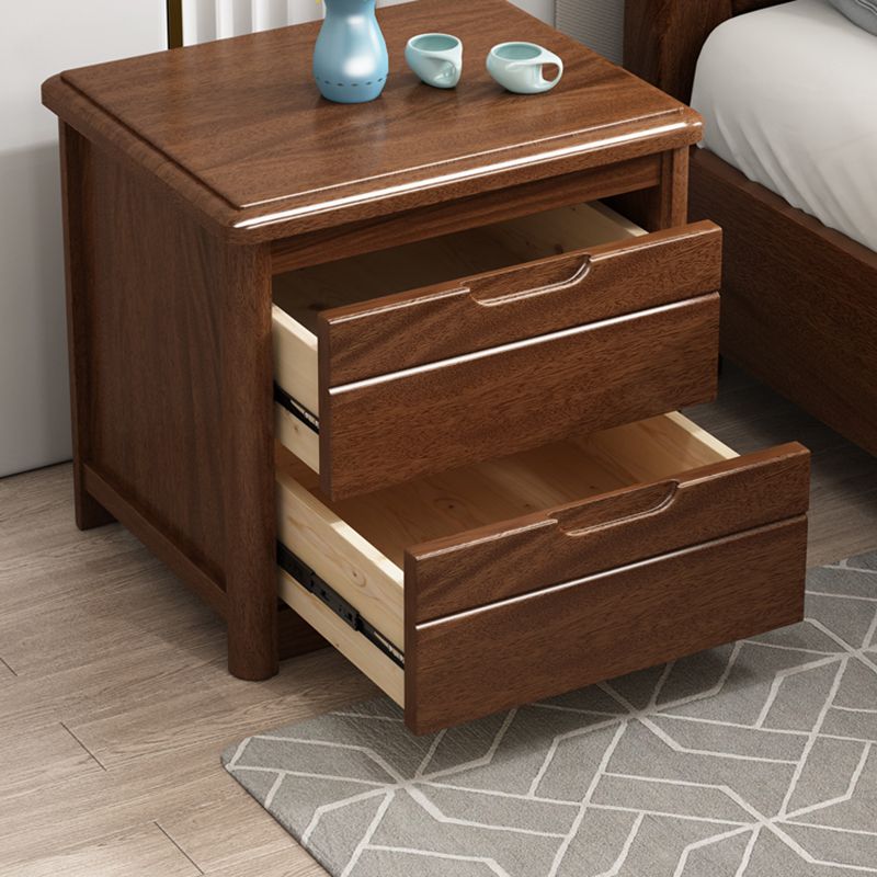 Modern Accent Table Nightstand Antique Finish Night Table with Drawers