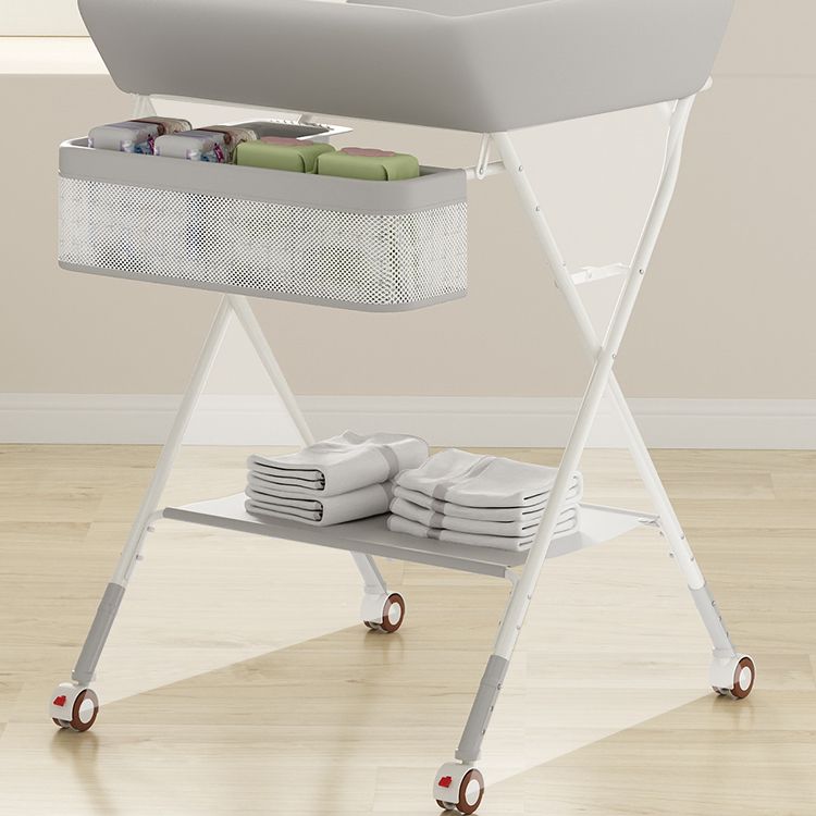 Modern Folding Baby Changing Table Metal Flat Top Changing Table