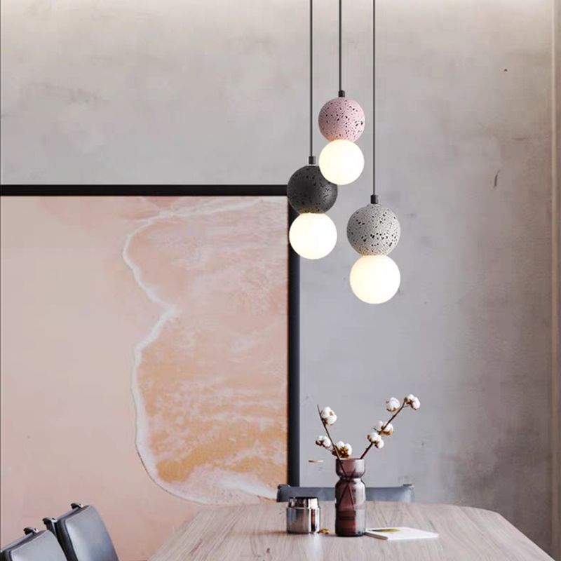 Modern Mini Hanging Pendant Light Cement 1-Light Drop Pendant for Dining Room