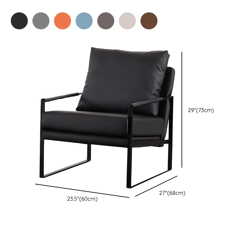 Industrial Square Arms Armchair Solid Color Accent Armchair for Living Room