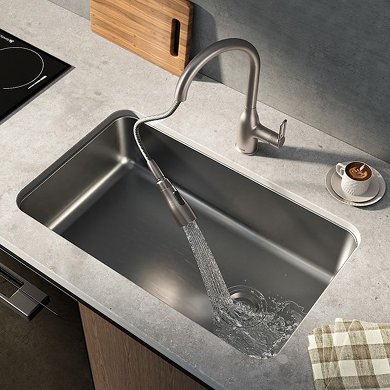 Stainless Steel Kitchen Sink Single Basin Kitchen Sink with Faucet Included