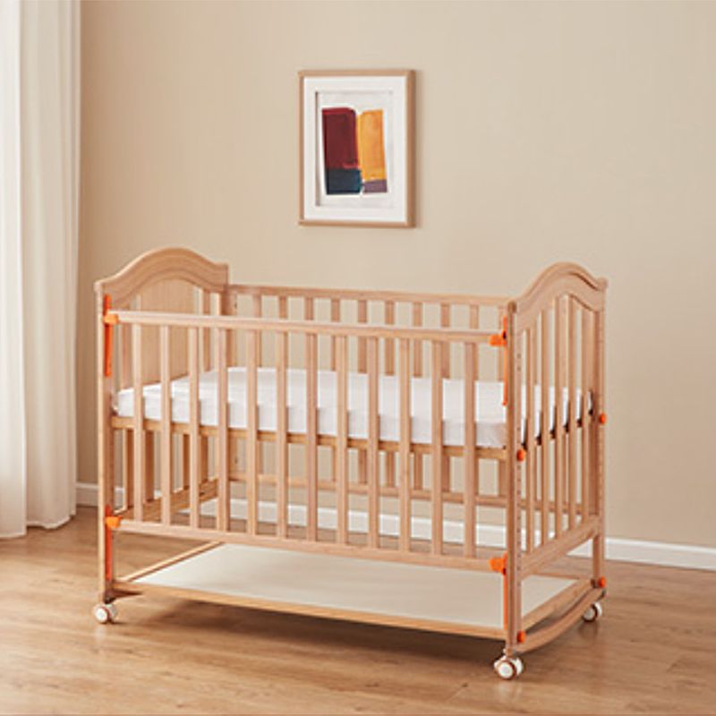 Home Rectangle Wooden Crib Farmhouse Style 5-In-1 Convertible Crib