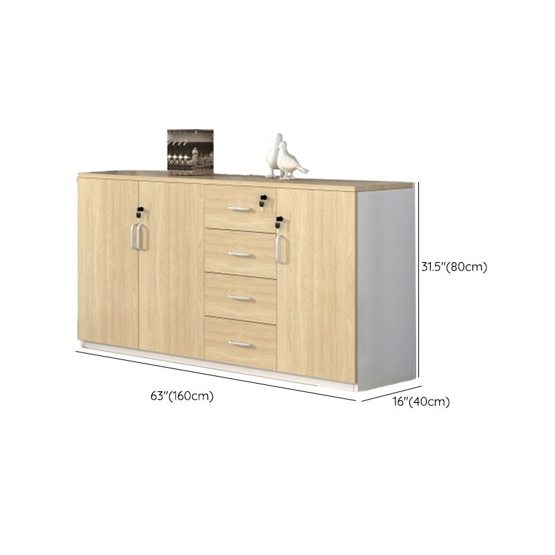 Nordic Storage Filing Cabinet Wooden Frame Locking Filing Cabinet