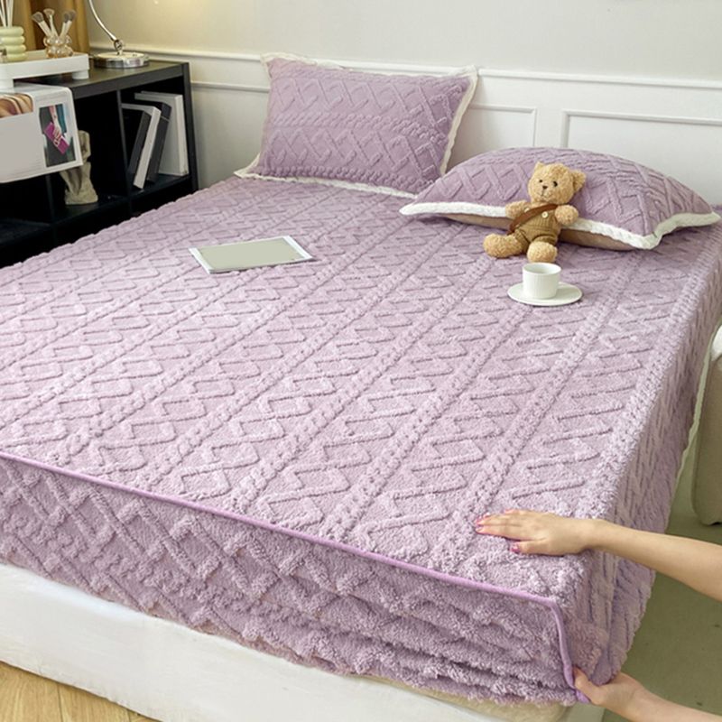 Solid Color Bed Sheet Set Soft & Smooth Flannel Bed Sheet Set