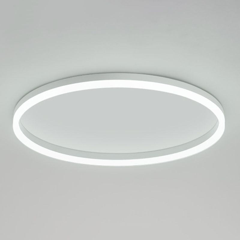 Circle Shape Flush Mount Modern Style Acrylic 1 Light Flush Light in White