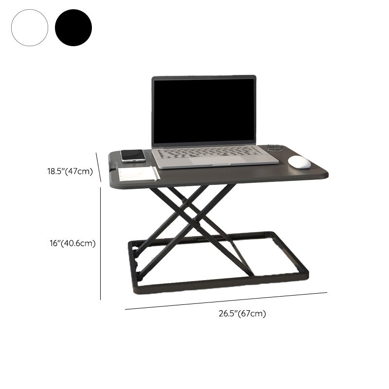 Rectangular Shaped Office Standing Desk Converter Wood in White/Black