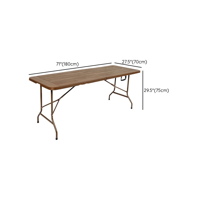 Modern Plastic Camping Table Outdoor Patio Table with Metal Legs