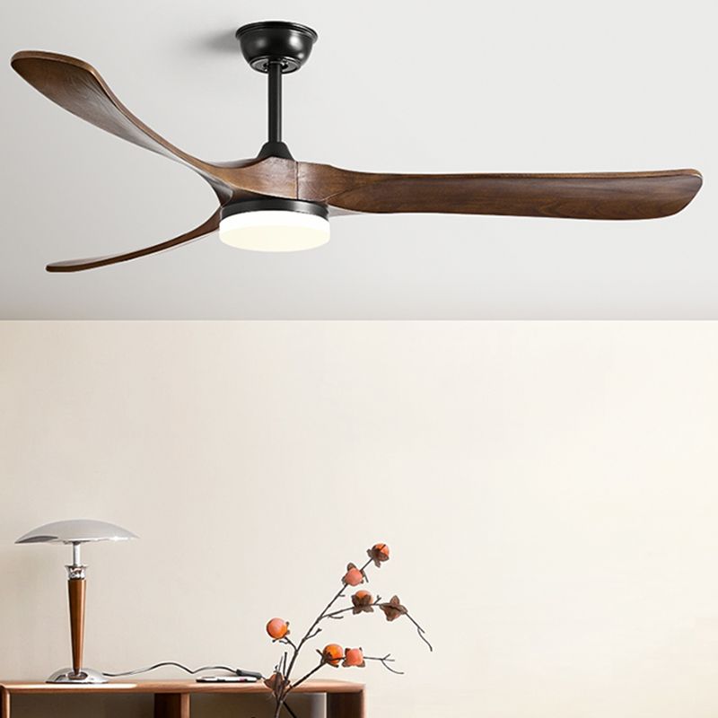 Simplicity 3-Blade Ceiling Fan Lighting with Wood for Dining Room